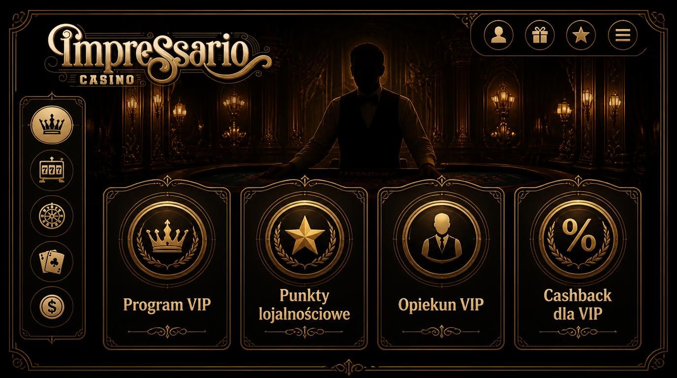 Zdjęcie ukazuje elementy programu VIP i lojalnościowego w Impressario Casino