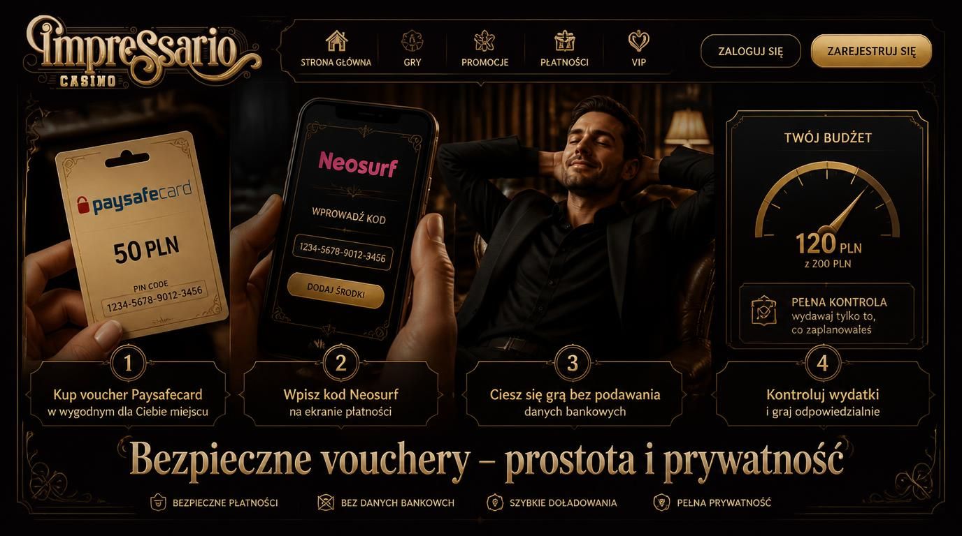 voucher Paysafecard i Neosurf używane do wpłaty w kasynie, kontrola wydatków